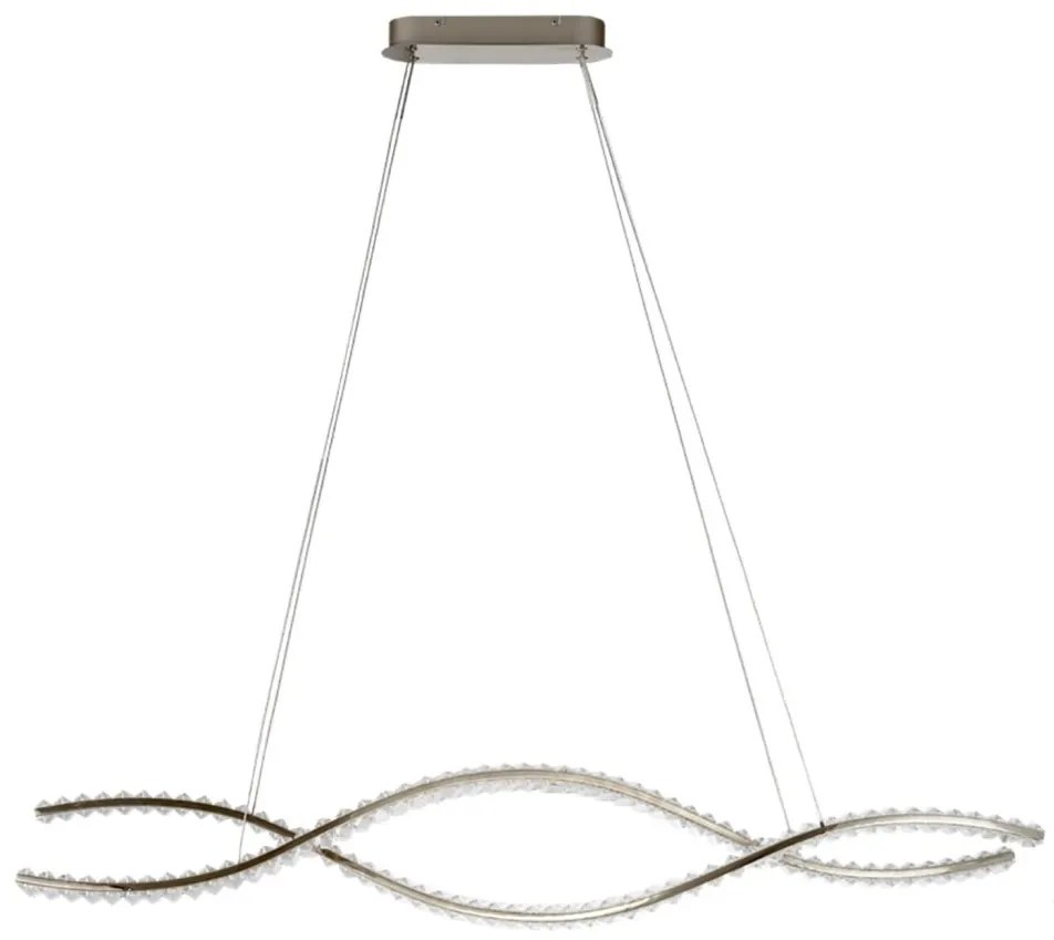 Lustra LED CCT suspendata cu telecomanda SPARK WAVES 120 crom