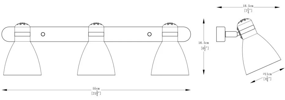 Aplica de perete metal DELTA 3L