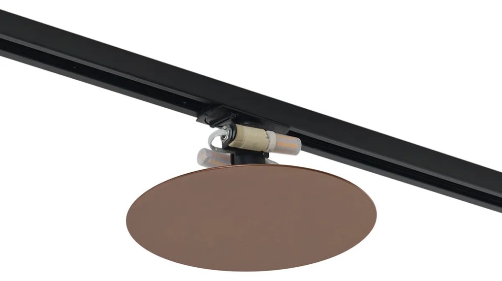 Plafonieră modernă bronz pentru sistem de șină monofazat cu 2 lumini - Iconic Pulley