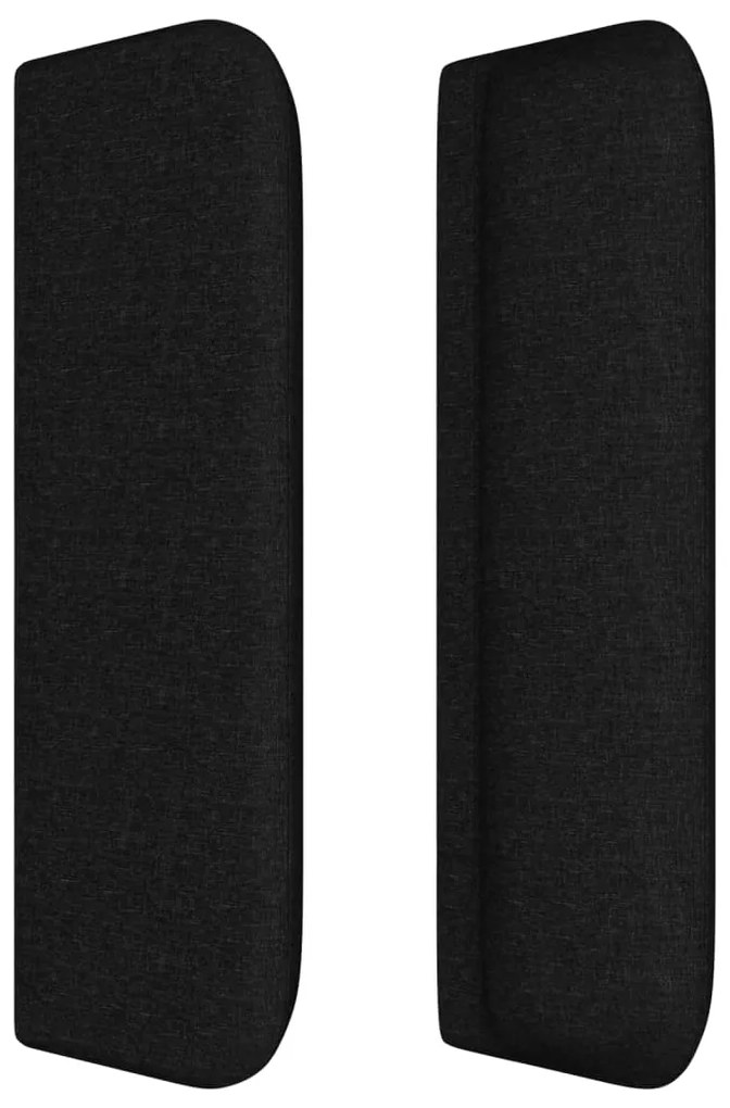 Tablie de pat cu aripioare negru 163x16x78 88 cm textil 1, Negru, 163 x 16 x 78 88 cm