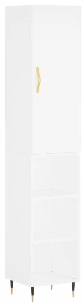 3198961 vidaXL Dulap înalt, alb, 34,5x34x180 cm, lemn prelucrat