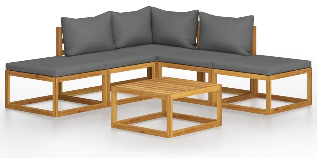 vidaXL Set mobilier grădină cu perne, 6 piese, lemn masiv acacia