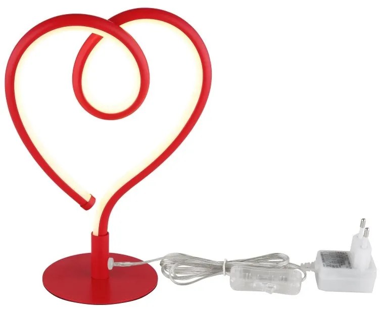 Veioza LED Lampa de masa metal rosu AMORE