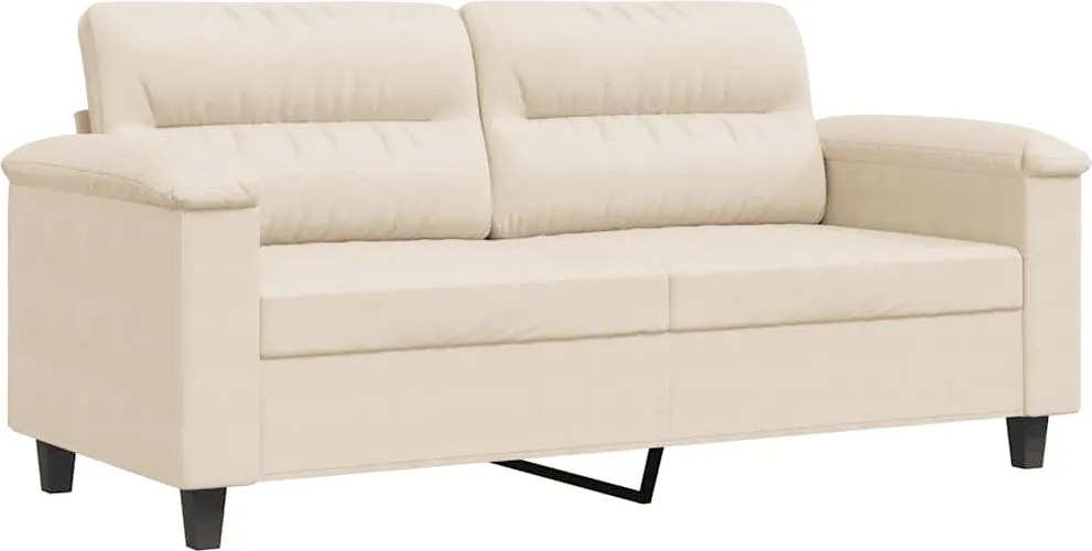 vidaXL Canapea cu 2 locuri, bej, 140 cm, țesătură microfibră
