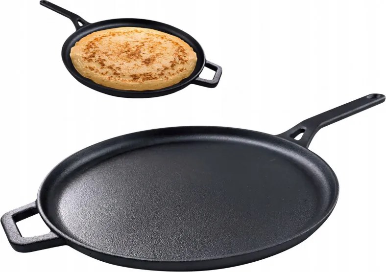 Recenzie: Tigaie pentru clătite Kinghoff KH 1895, 29 cm, fontă, suprafață antiaderentă, compatibilă cu plitele cu inducție, negru