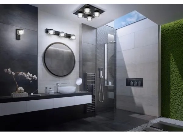 Aplică LED pentru baie Ledvance ORBIS FLAME 3xLED/5,5W/230V IP44 negru