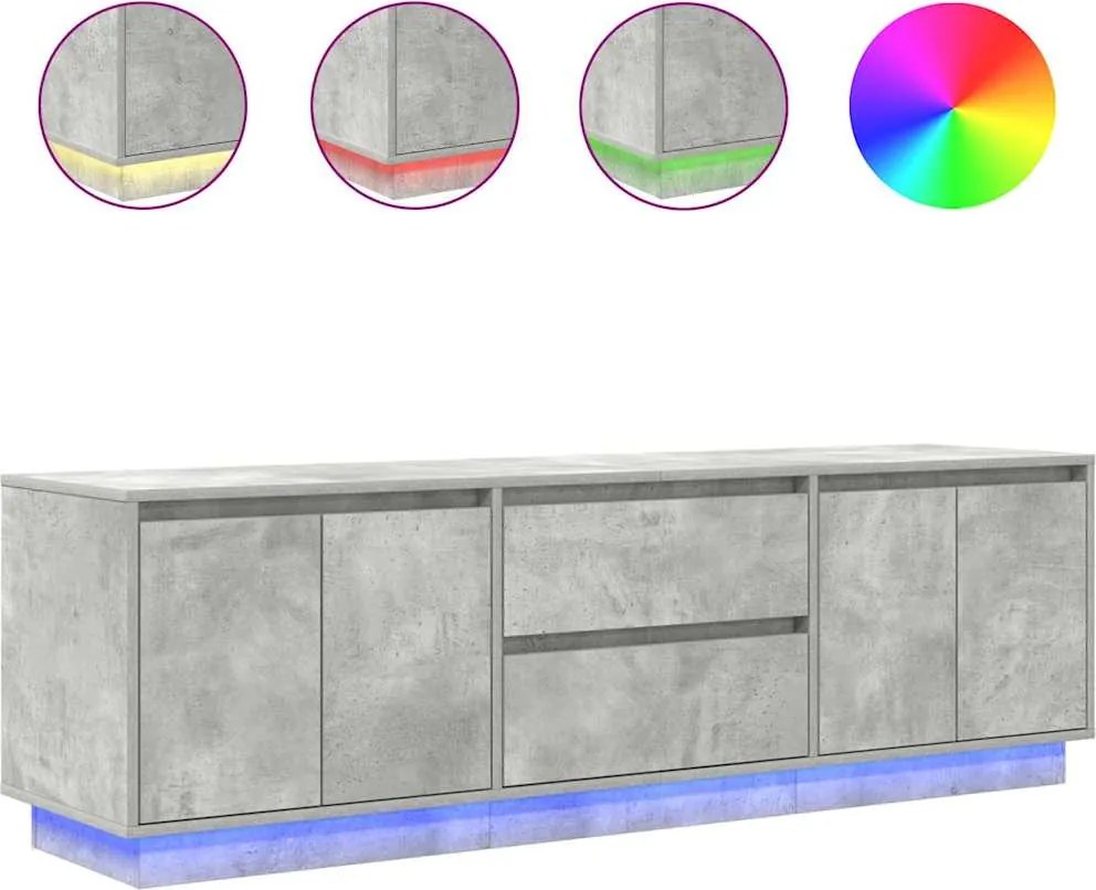 vidaXL Dulap TV cu lumini LED Gri beton 160,5x41x50 cm