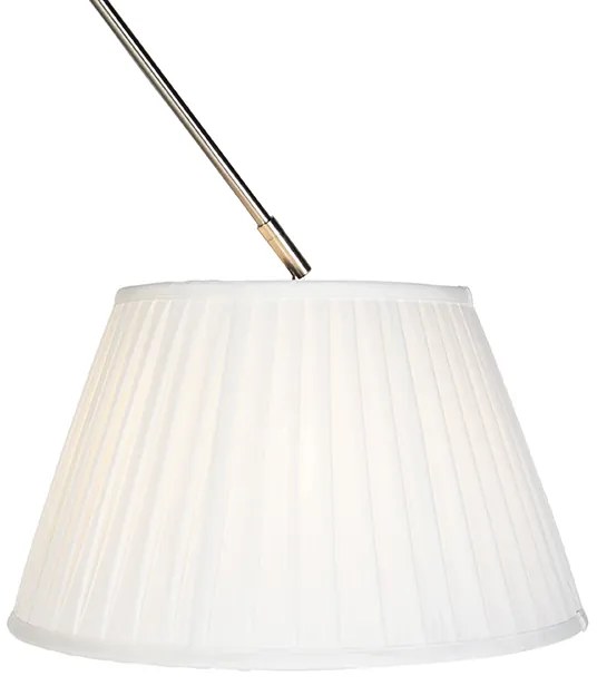 Lampă suspendată din oțel cu abajur plisat crem 35 cm - Blitz