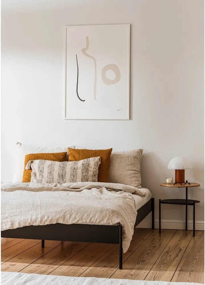 Pat matrimonial alb din oțel fără tăblie cu somieră 180x200 cm Eton Basic – noo.ma