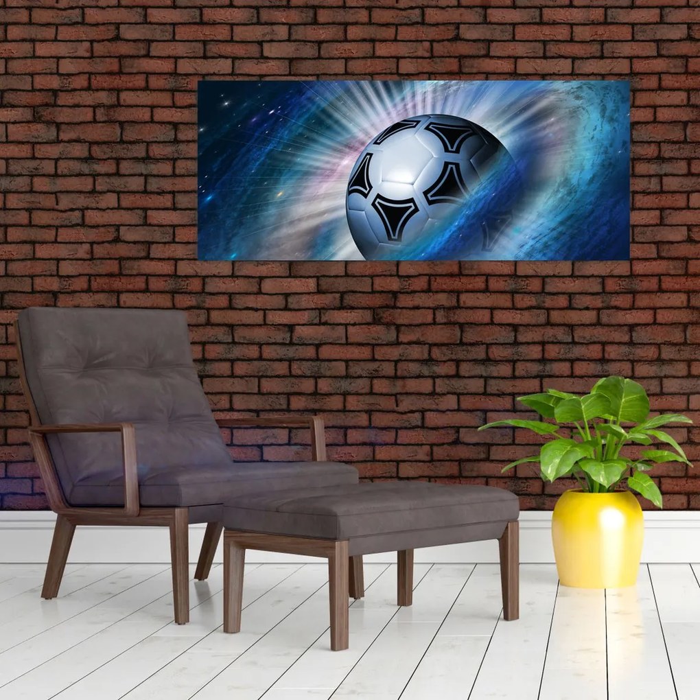 Tablou - Fotbal în spațiu (120x50 cm)
