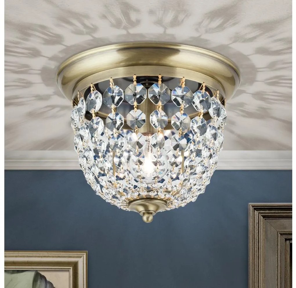 Plafonieră de cristal Orion DLU 1840/26 PLAFOND 1xE27/40W/230V d. 26 cm bronz