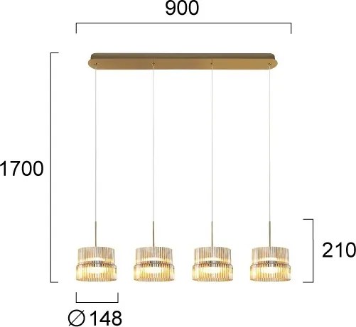 Lustră LED pe cablu LUXE LED/46W/230V alamă