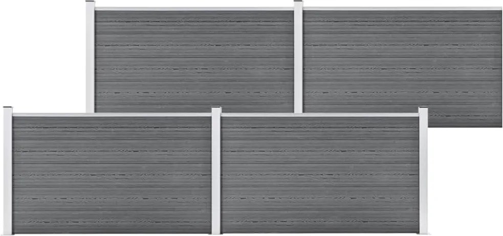 vidaXL Gard de grădină, gri, 699 x 106 cm, WPC