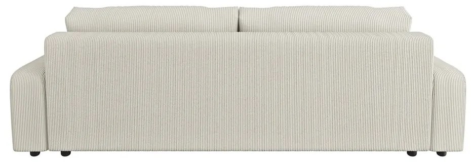 Canapea crem extensibilă, cu spațiu de depozitare, cu tapițerie din catifea reiată 234 cm Sara – Ropez