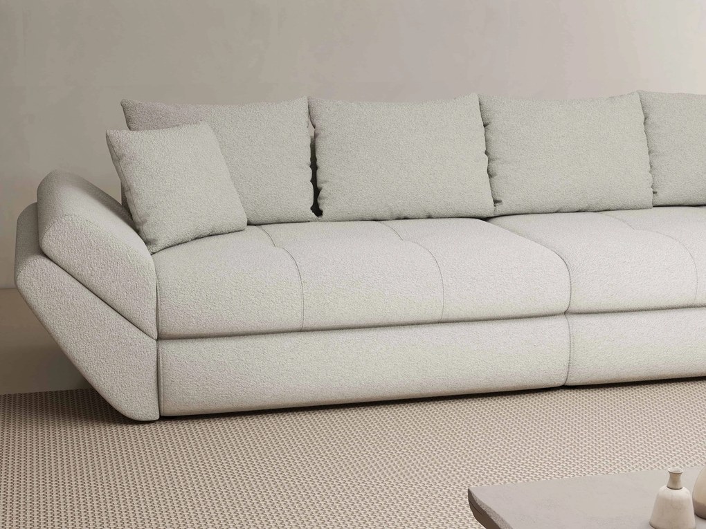 Canapea extensibilă dumonde cu ladă de depozitare si sezut confortabil din spuma high-density, Loana Euphoria Ivory 300x100 cm