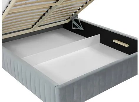 Pat matrimonial 140 cm Lentoa (albastru) (cu somieră) (cu sp. depozitare). Promo -17%. 1104164