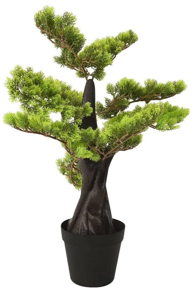 Bonsai chiparos artificial cu ghiveci, verde, 60 cm