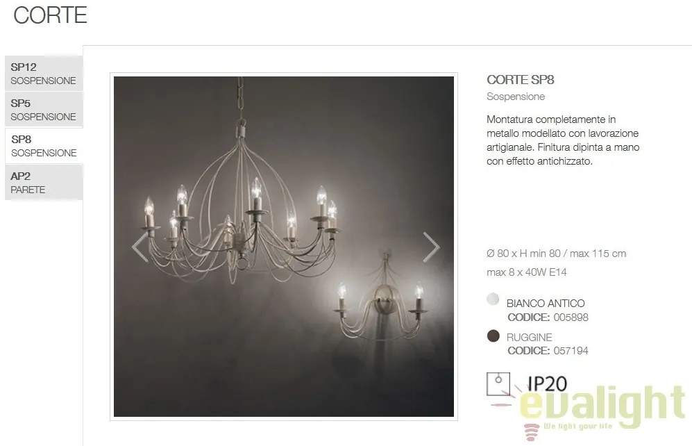 Candelabru design rustic CORTE SP8 RUGGINE 057194