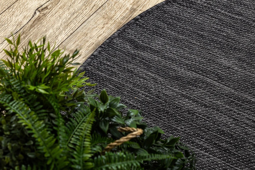 Covor SISAL SION cerc A5165A Melanj țesute plate negru