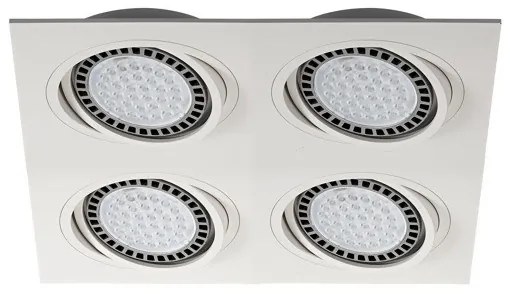 Plafoniera incastrabila cu 4 spoturi directionabile BOXY DL 4, alb 20073-WH ZL