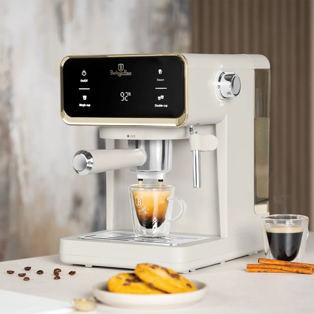 Espressor digital 3 in 1 Sahara Berlinger Haus BH/9847, crem mat