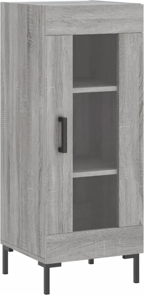 vidaXL Servantă, gri sonoma, 34,5x34x90 cm, lemn compozit