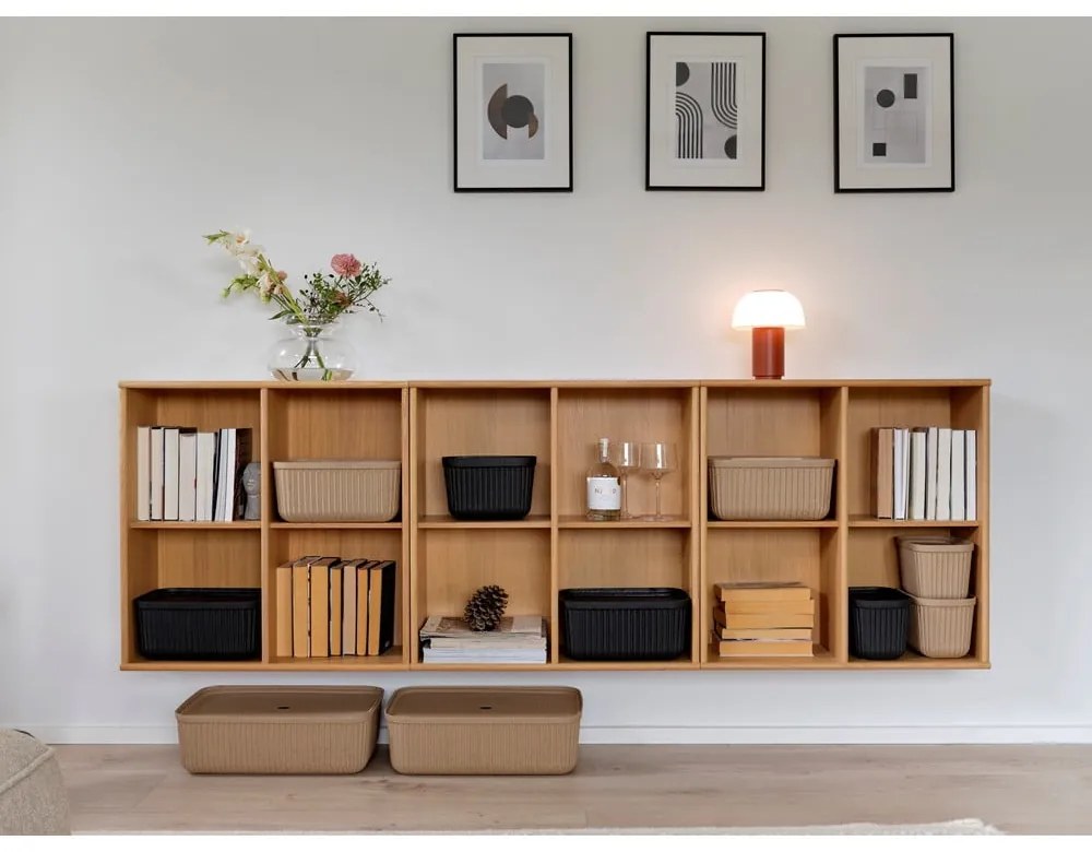 Cutii de depozitare maro deschis 2 buc. cu capac 23x16x20,5 cm Pulp – Zone