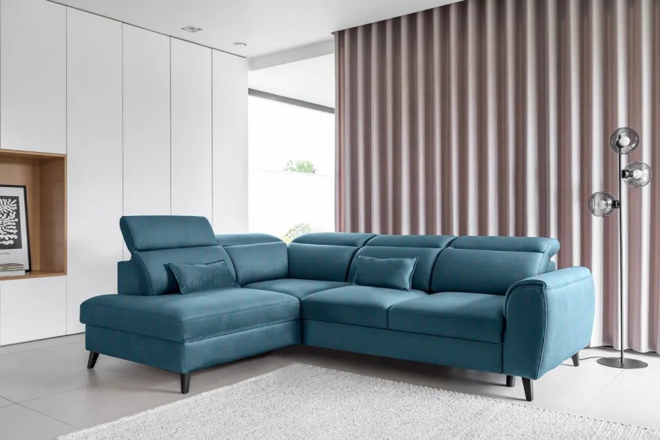 Coltar extensibil cu spatiu pentru depozitare, 255x201x100 cm, Noble L03, Eltap (Culoare: Roz - Velvetmat 24)