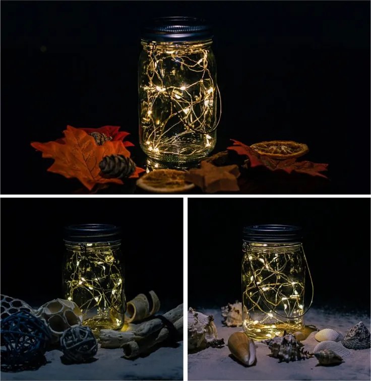 VOLTRONIC Set de sticlă solară 20 LED, 2 buc