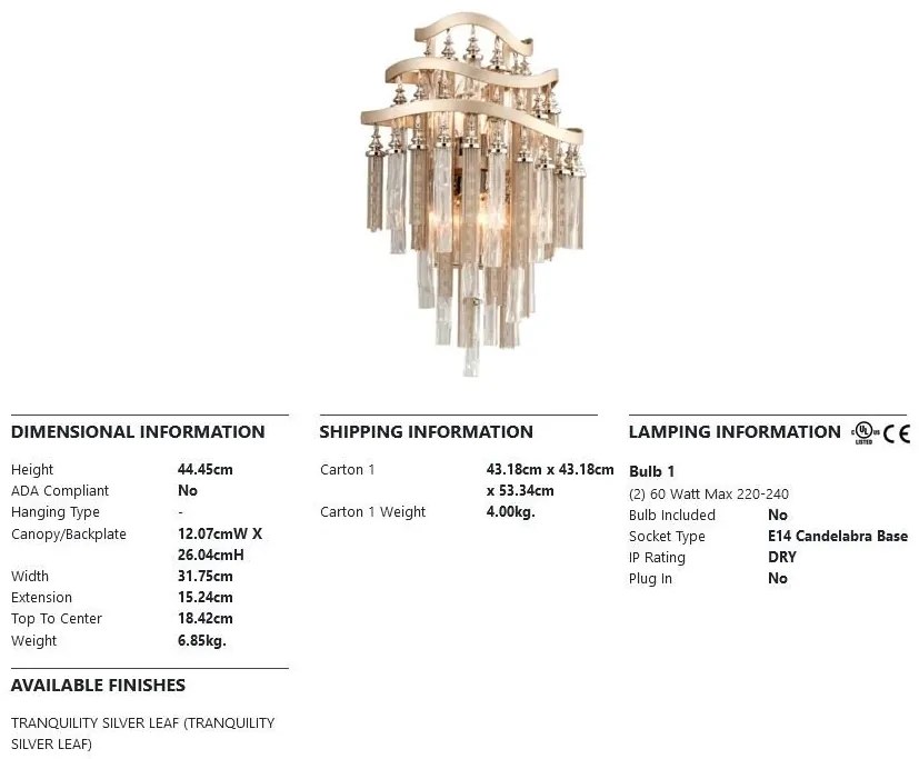 Aplica de perete LUX design elegant CHIMERA large, cu doua surse de lumina