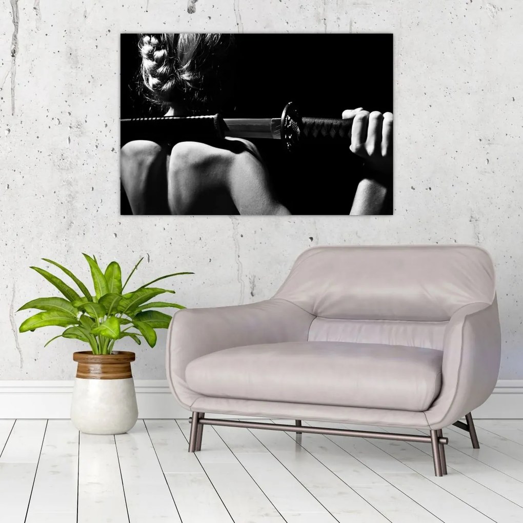 Tablou - Femeie cu o sabie (90x60 cm)