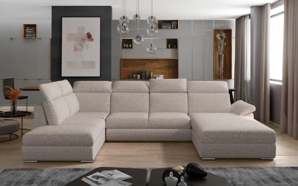 Canapea modulara extensibila cu spatiu pentru depozitare, 336x102x216 cm, Evanell R03, Eltap (Culoare: Gri inchis / Dora 96)