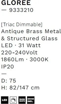 Lustra LED suspendata design decorativ GLOREE D-75cm