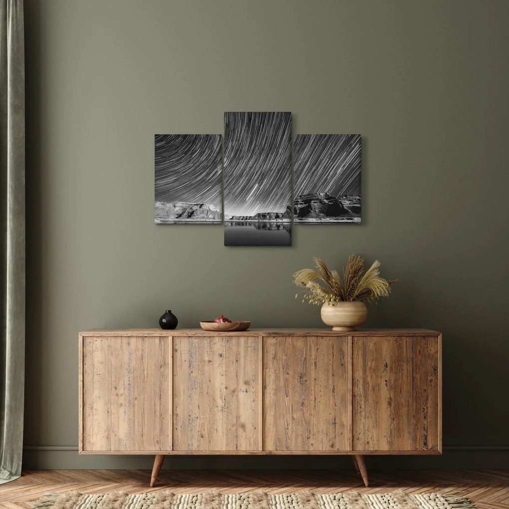 Tablou albnegru cu cerul și stele (90x60 cm)