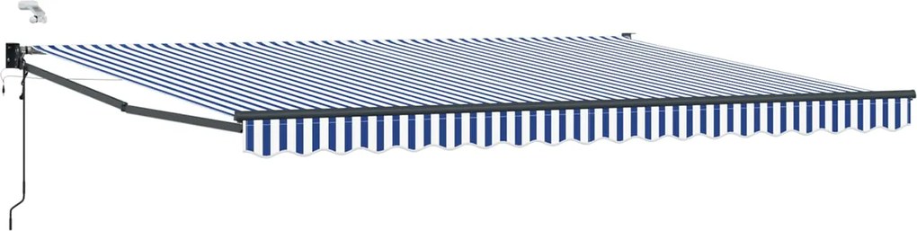 vidaXL Cort electric retractabil Albastru și Alb 4 x 2 m