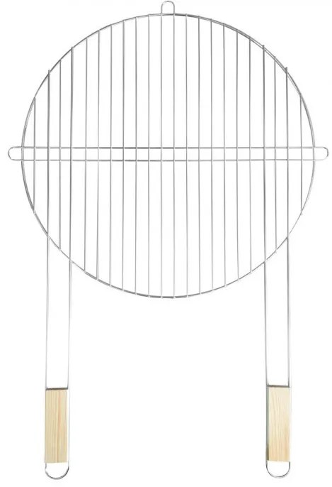 Grătar rotund cu mâner din lemn 51 cm
