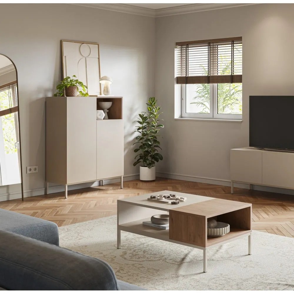 Măsuță de cafea crem 56x90 cm Cailin – Marckeric