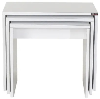 SET 3x măsuță de cafea de culoare albă