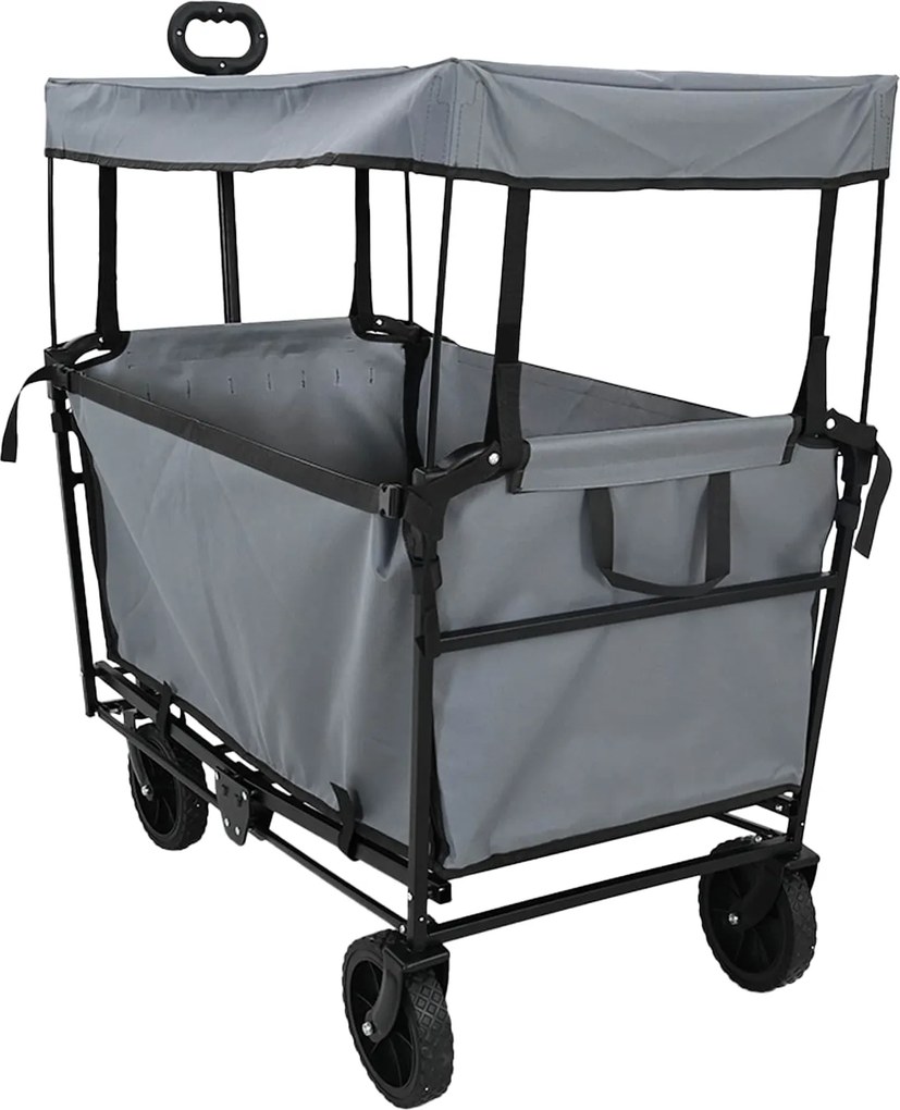 vidaXL Trolley Manevrabil Pliabil Manual Gri 105 x 56.5 x 116 cm