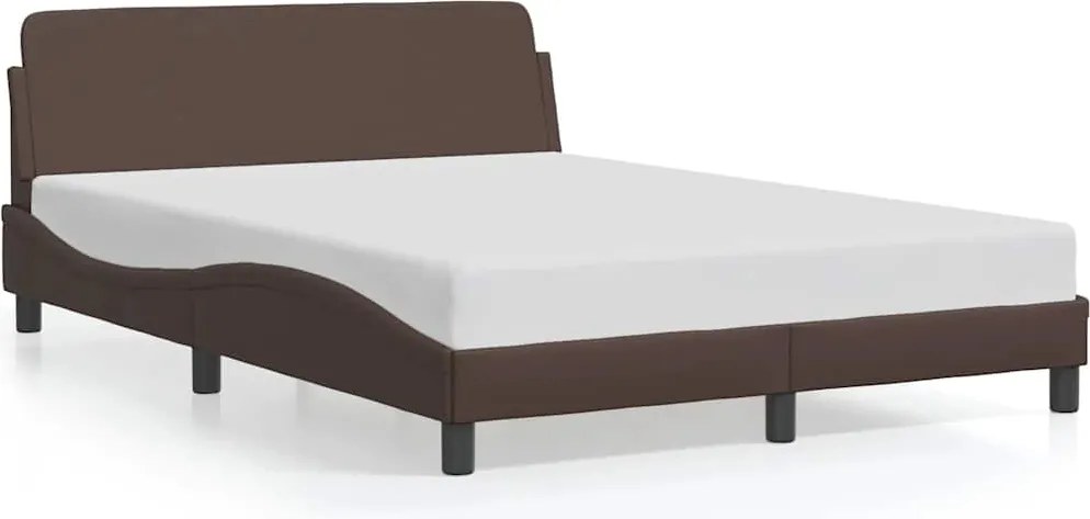 vidaXL Cadru de pat, Dover, maro, 140x190 cm, piele ecologică