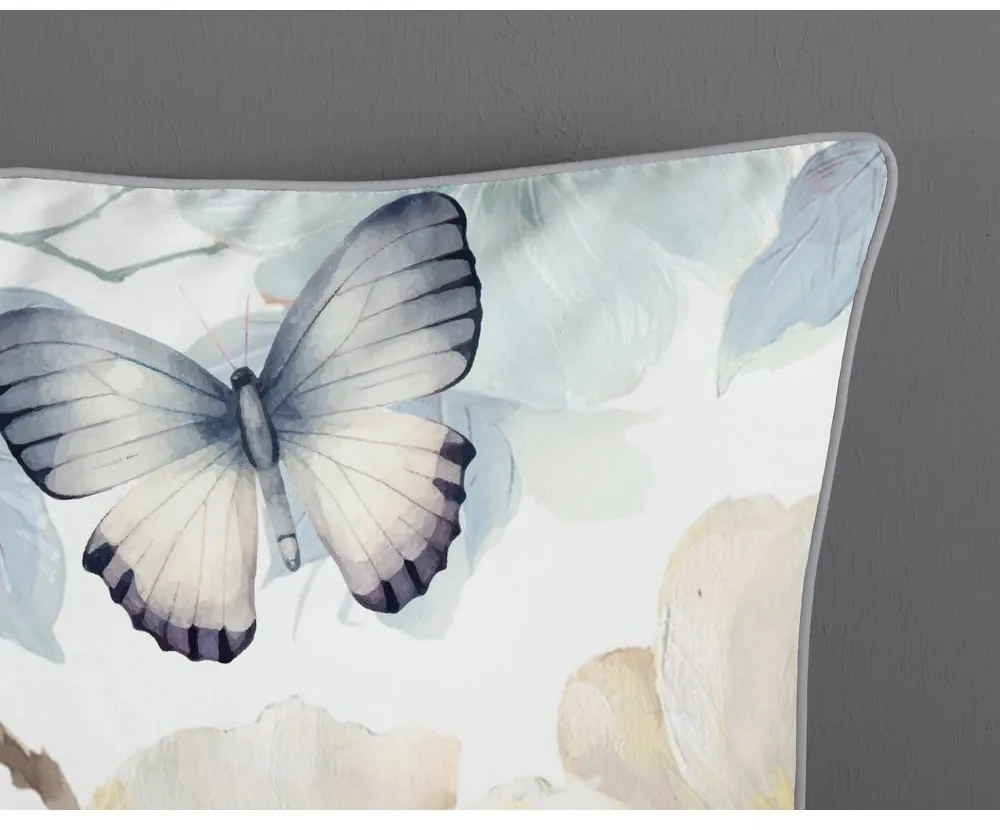 Lenjerie de pat albă-verde din bumbac satinat pentru pat dublu, extinsă 200x220 cm Adiwanya – Descanso