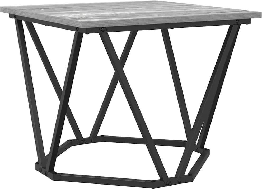 vidaXL Masă de cafea 3 pcs Gri Sonoma Lemn ingineresc și oțel