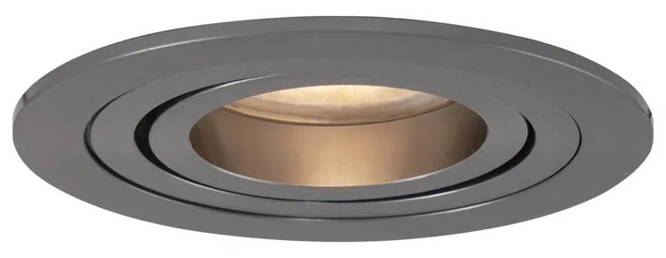 Set de 6 spoturi încastrate moderne Gunmetal GU10 50mm Rotund Înclinabile - Rondoo