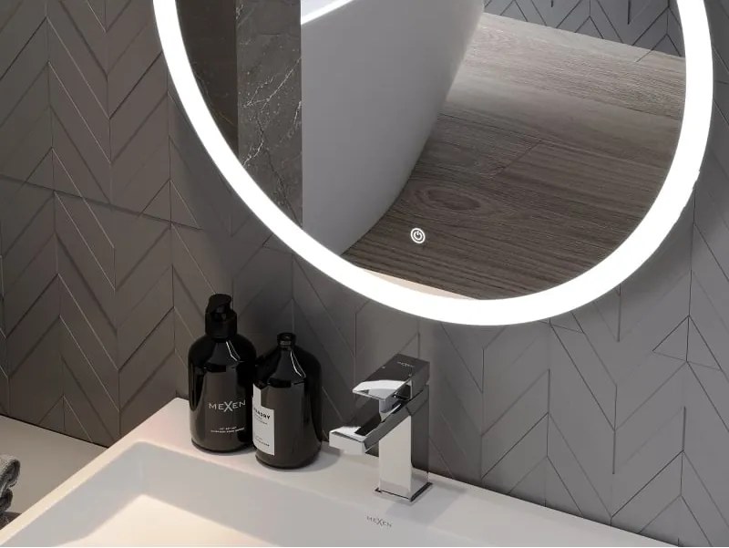 Mexen Oro oglindă de baie iluminată, rotundă 50 cm, LED 6000K, anti-abur - 9824-050-050-611-00