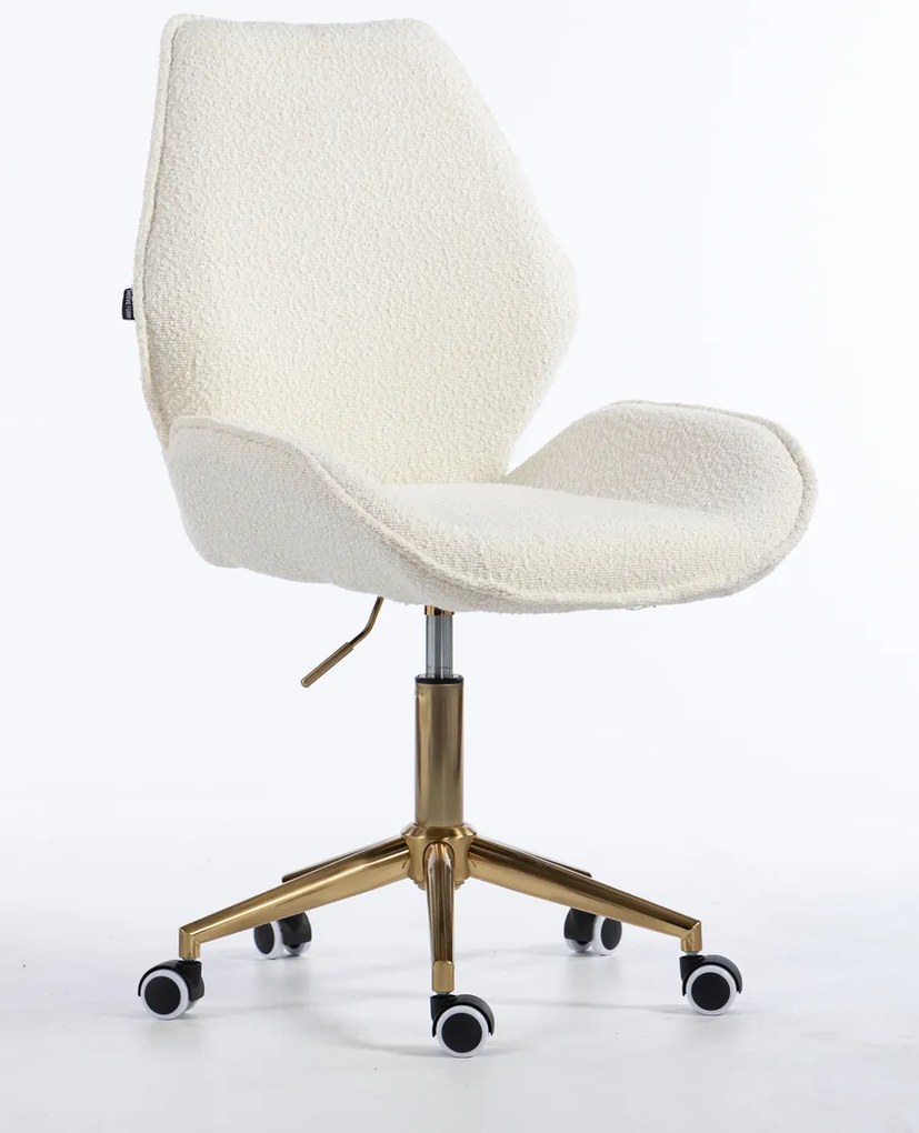 HR350K Scaun Boucle din Catifea Bază Aurie