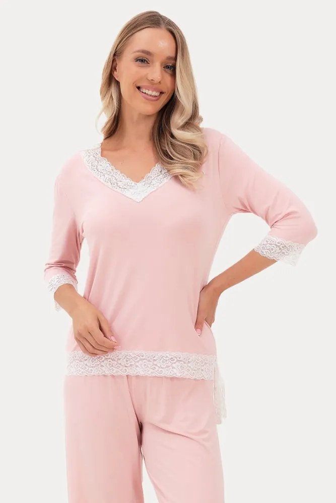 Pijamale femei ROZALIE din bambus S Crem