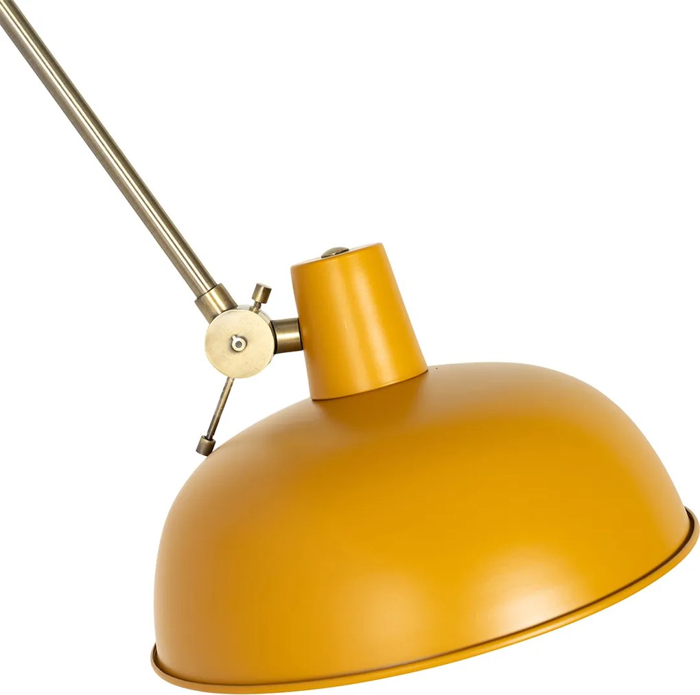 Lampă de perete retro oțel galben cu bronz - Milou