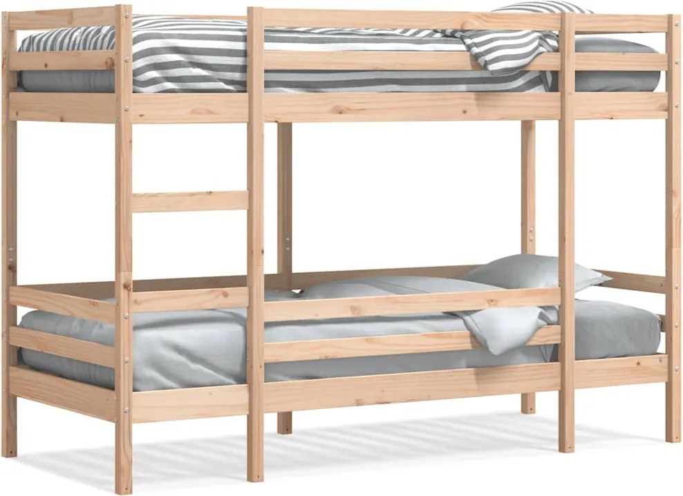 vidaXL Pat supraetajat fără saltea, 90x190 cm, lemn masiv de pin