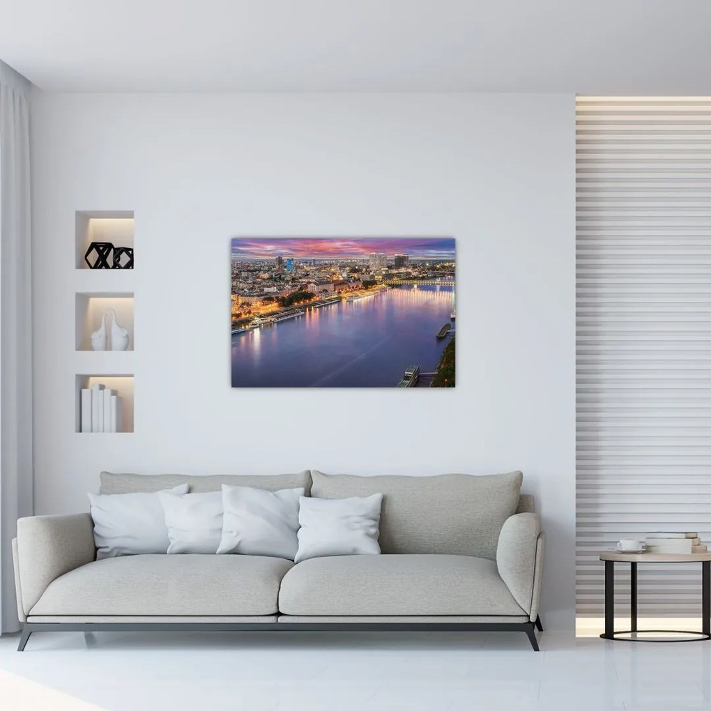 Tablou cu orașul Bratislava cu râu (90x60 cm)