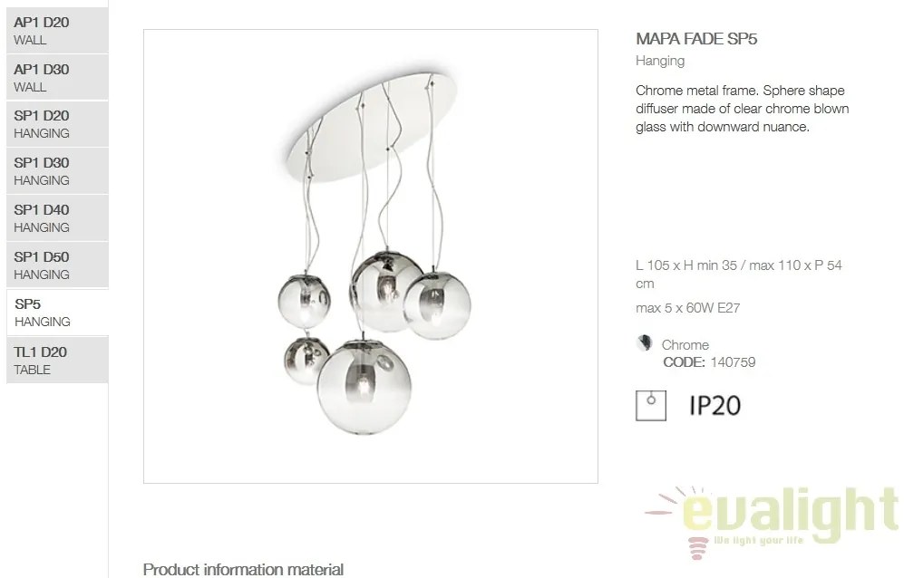 Lustra design modern MAPA FADE SP5 140759